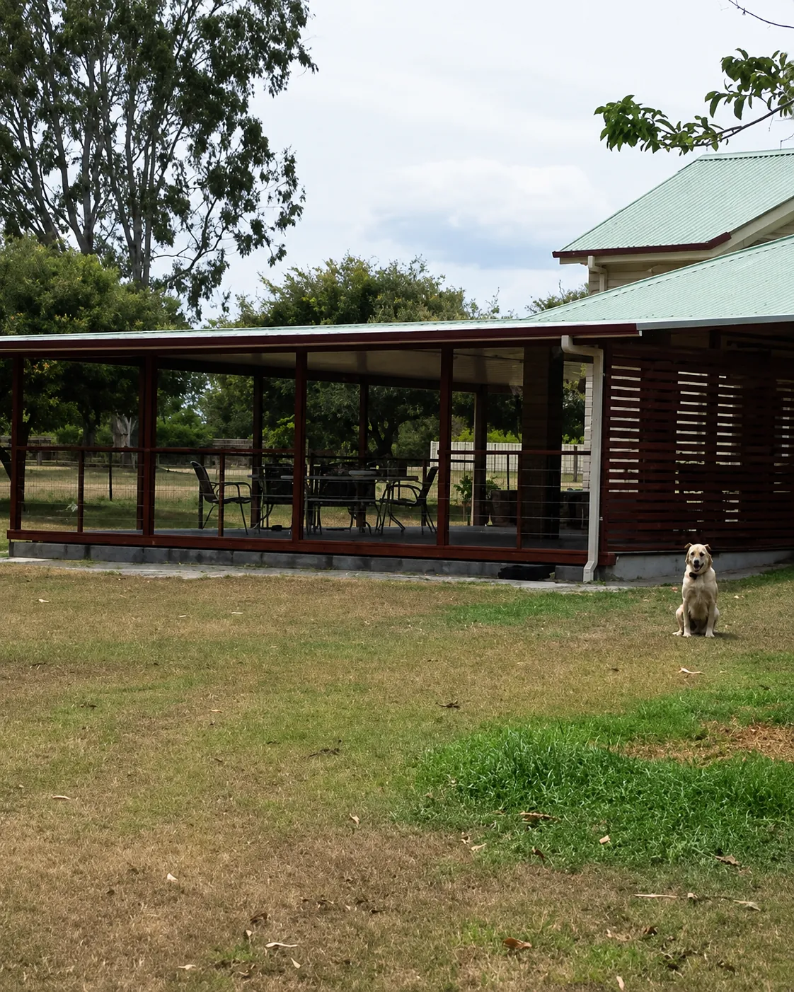 Elevated timber deck with balustrade