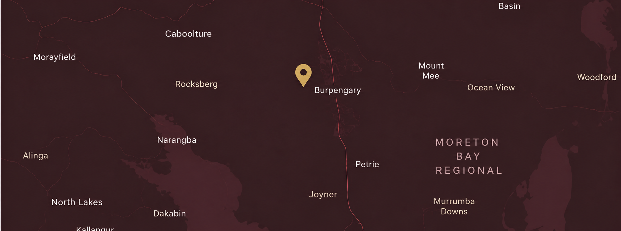 Map showing DAMAK Builders in Burpengary and the North Brisbane service area